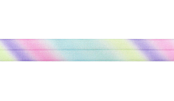 10 yard Pastel Rainbow FOE Fold Over Elastic 15mm 6