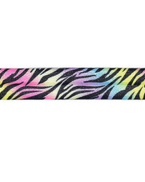 10 yards Rainbow Leopard Stripe FOE Fold Over Elastic 15mm