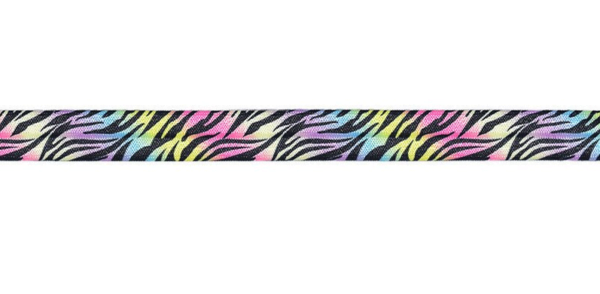 10 yards Rainbow Leopard Stripe FOE Fold Over Elastic 15mm 5