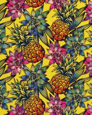 Pineapple Flower Cotton Lycra Jersey £17