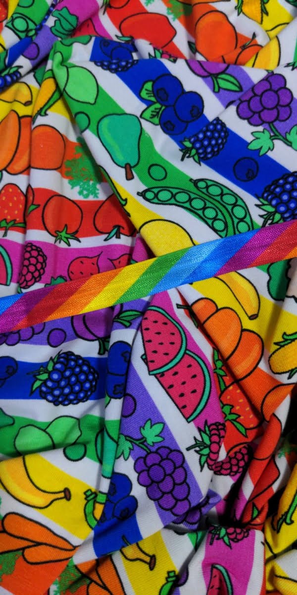 Rainbow Fruit Stripe Cotton Lycra Jersey £16.50pm (with wholesale pricing) 17
