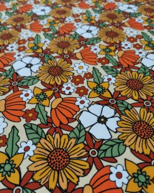 Retro Flowers Jersey Fabric £16.50pm