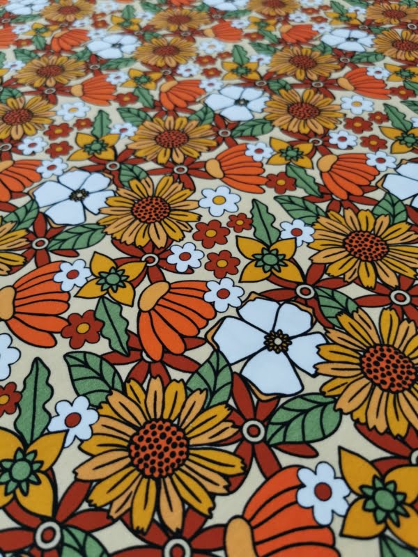 PREORDER Retro Flowers Jersey Fabric Due May 2024 £16.50pm 4