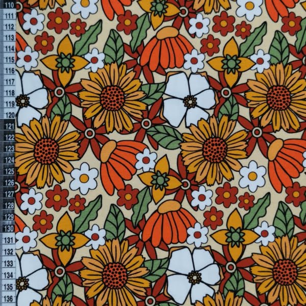 PREORDER Retro Flowers Jersey Fabric Due May 2024 £16.50pm 6