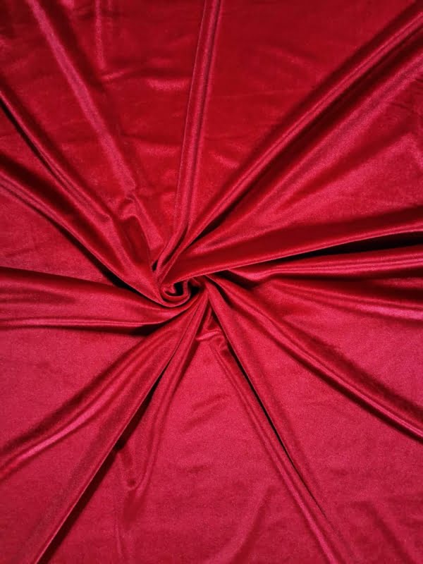 Red Velvet Plush Velour Spandex Fabric £12pm 4