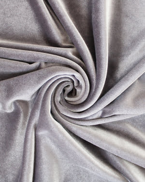 Silver Velvet Plush Velour Spandex Fabric £12pm