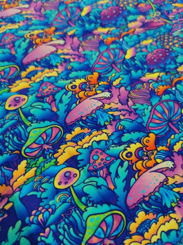 Psychedelic Magic Mushrooms Cotton Lycra Jersey £16.50 pm 13