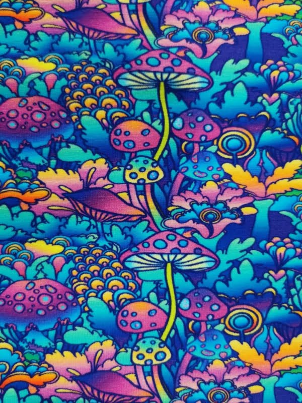 Psychedelic Magic Mushrooms Cotton Lycra Jersey £16.50 pm 10