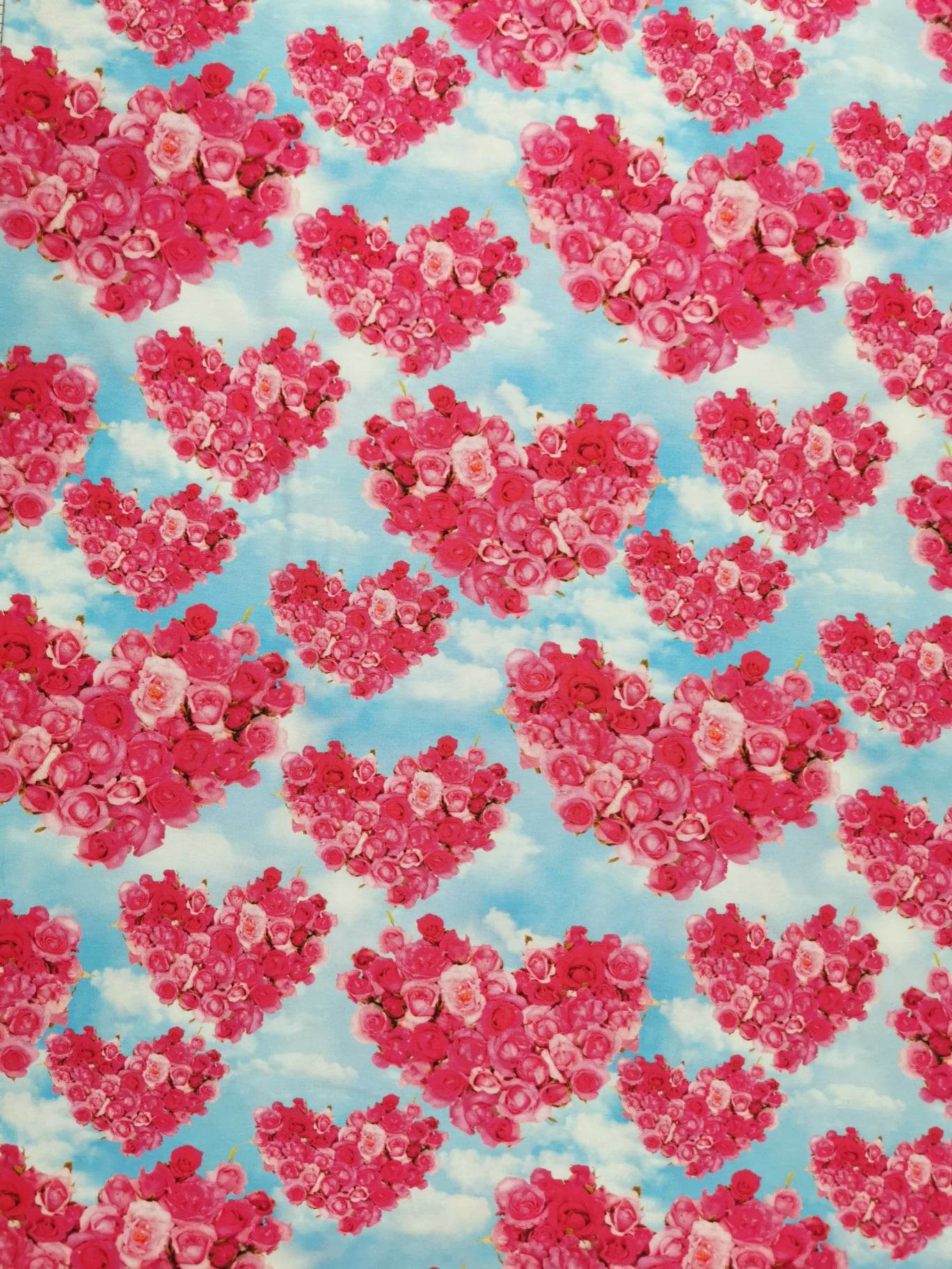 Floral Hearts Valentines Cotton Lycra Jersey Stretch Fabric £16.50 pm 2