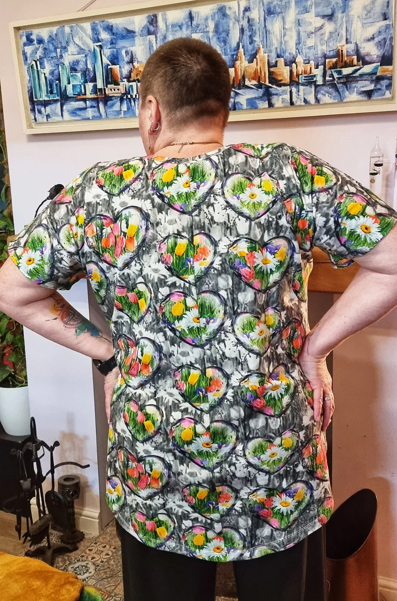 Floral Hearts Valentines Cotton Lycra Jersey Stretch Fabric £16.50 pm - Image 7