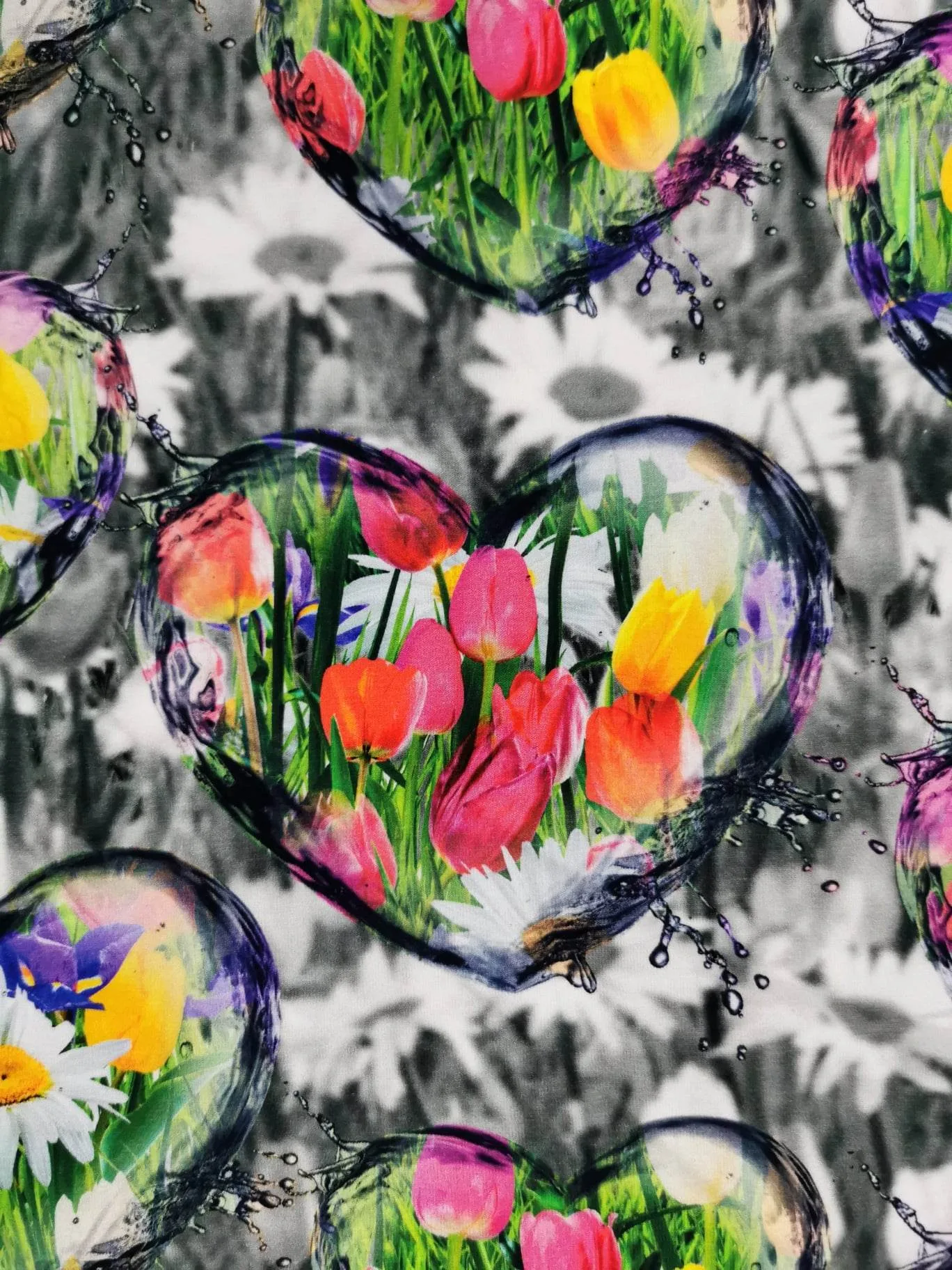 Floral Hearts Valentines Cotton Lycra Jersey Stretch Fabric £16.50 pm - Image 4