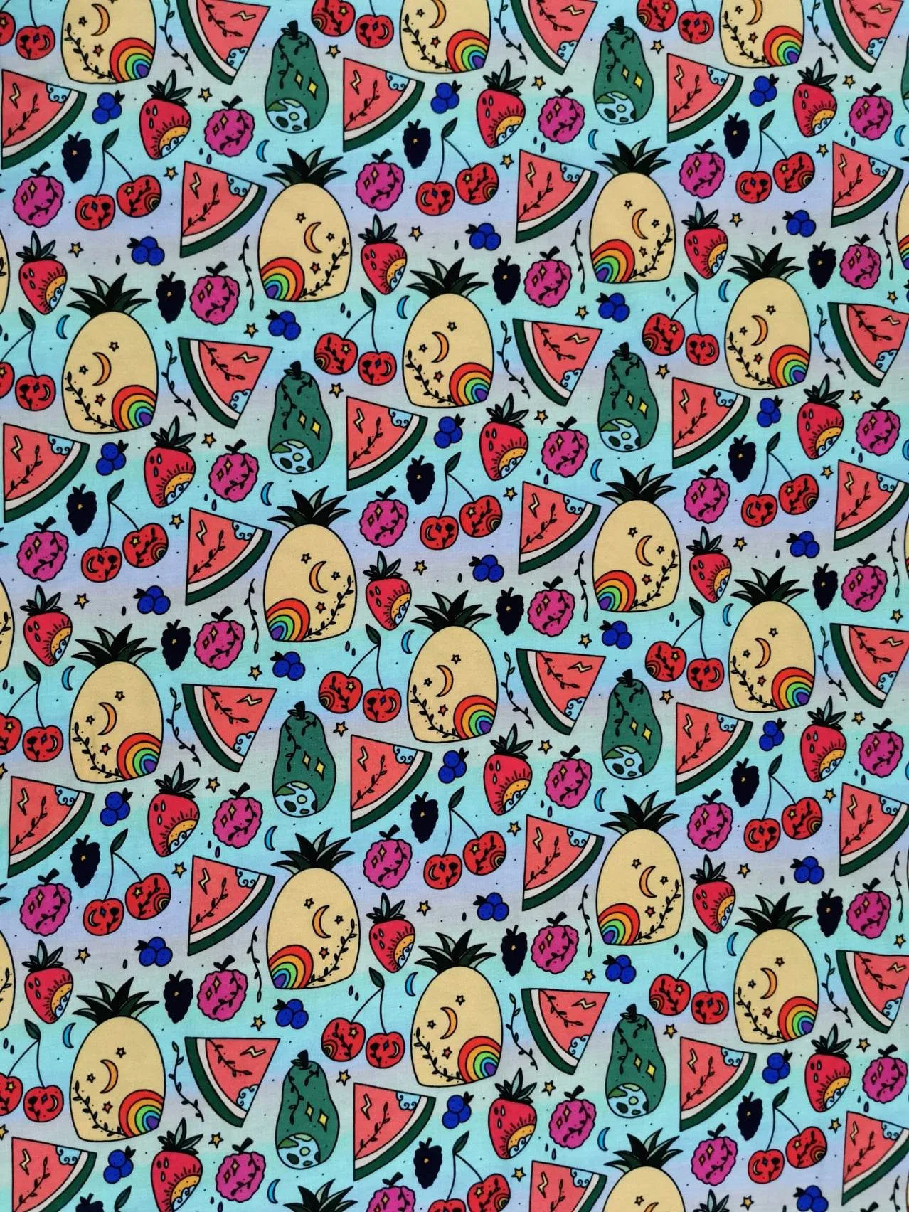 Fruity Rainbow Cotton Lycra Jersey Fabric £16.50pm (with wholesale pricing) - Image 3