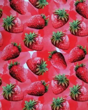 Fruity Strawberry Cotton Lycra Jersey £16.50pm