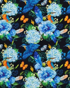 Blue Bird Floral Kingfisher Jersey £16.50pm (with wholesale pricing)