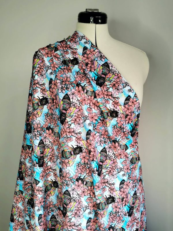 Blossom Bees Floral Cotton Lycra Jersey £16.50 pm (with wholesale pricing) 23