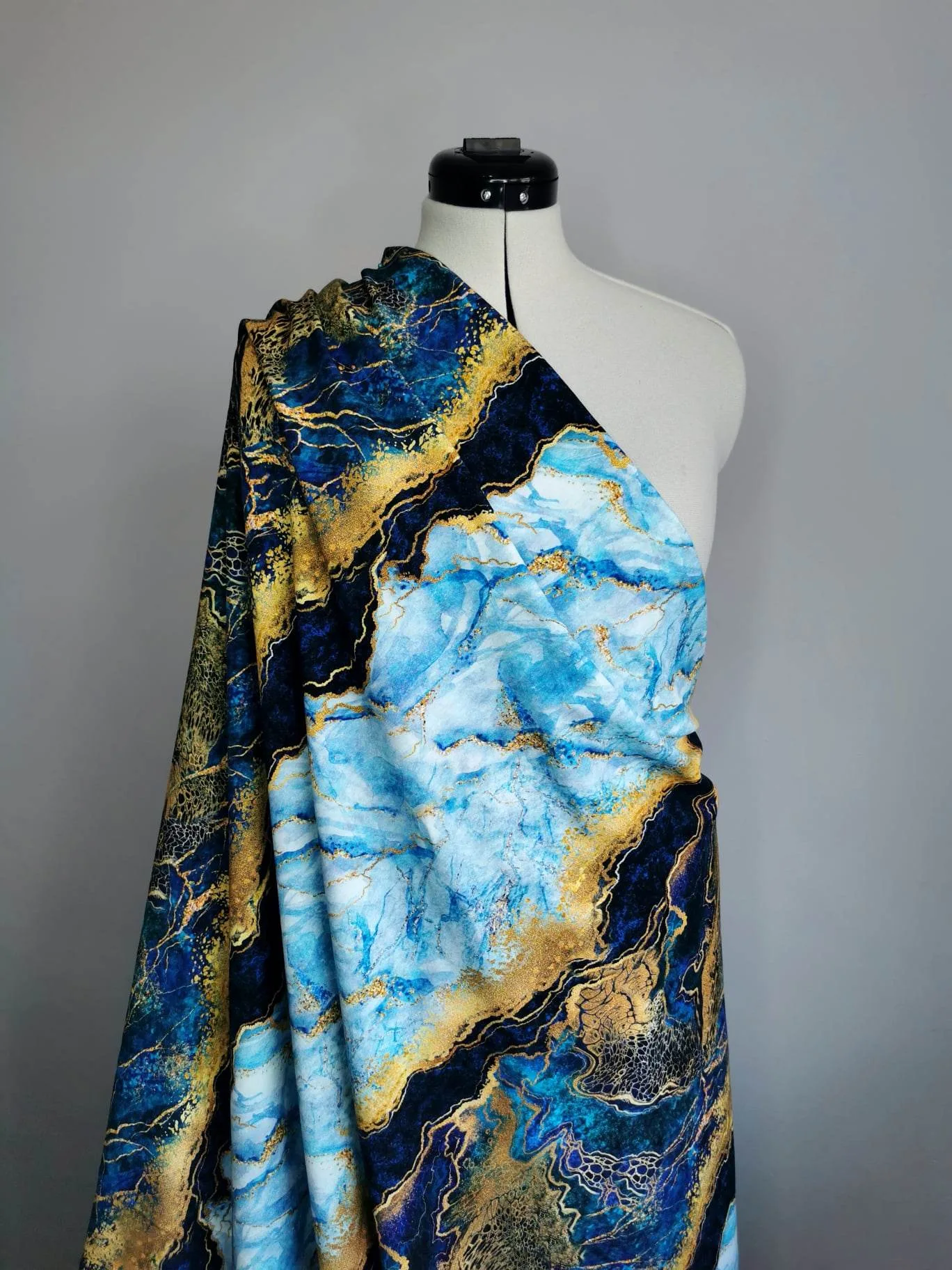 Blue & Gold Wave Cotton Lycra French Terry £16.50 pm - Image 10