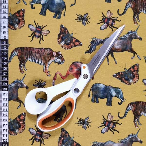 Mustard Zoo Animals Jersey Fabric £15pm 6