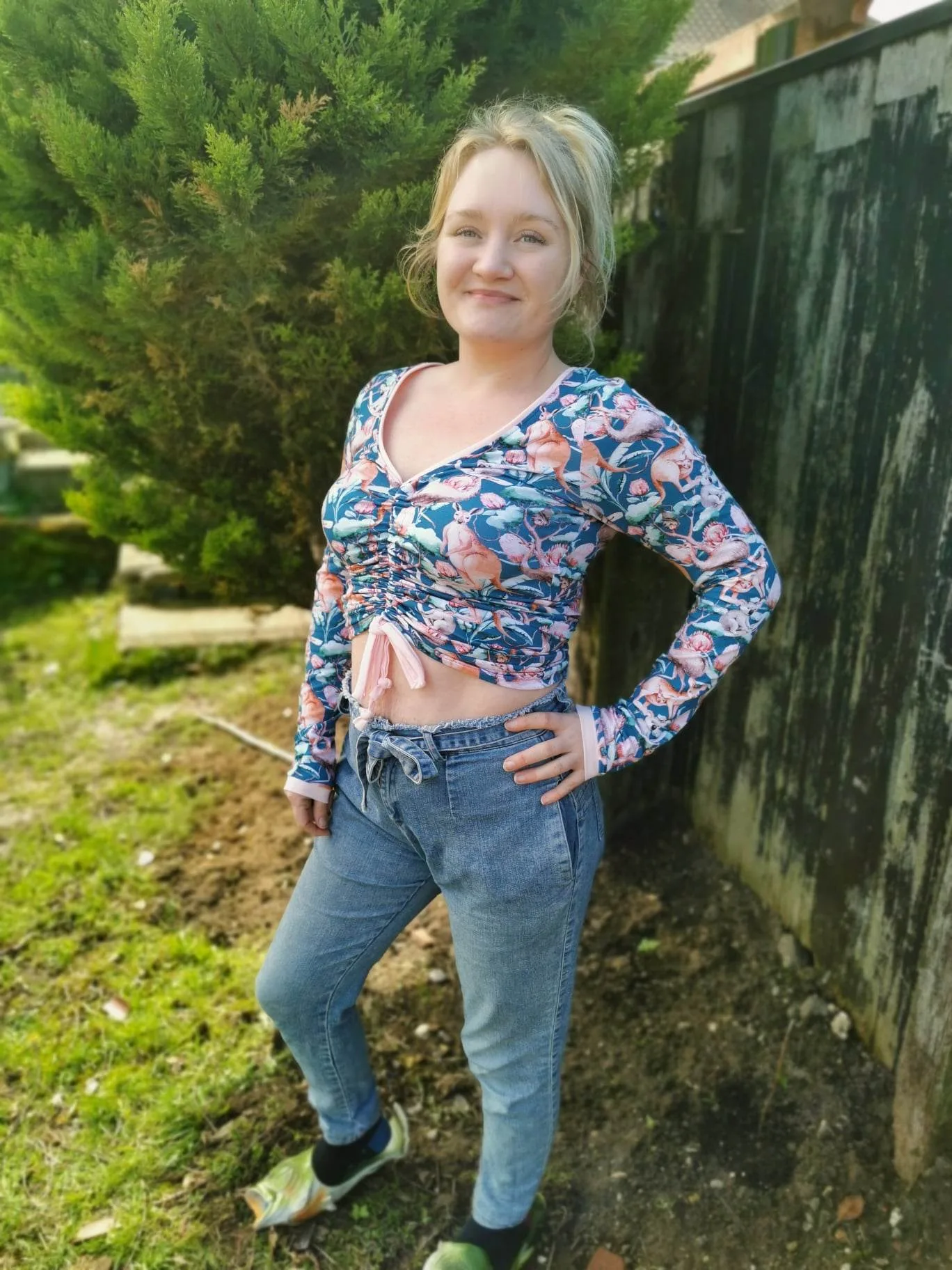 GOTS ORGANIC Navy Australian Animals Jersey Fabric £15pm - Image 4