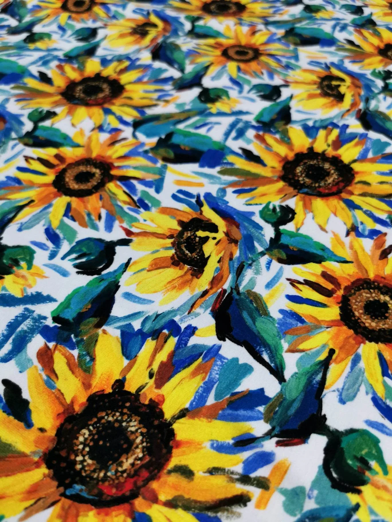 Bamboo Jersey Summer Sunflower Fabric