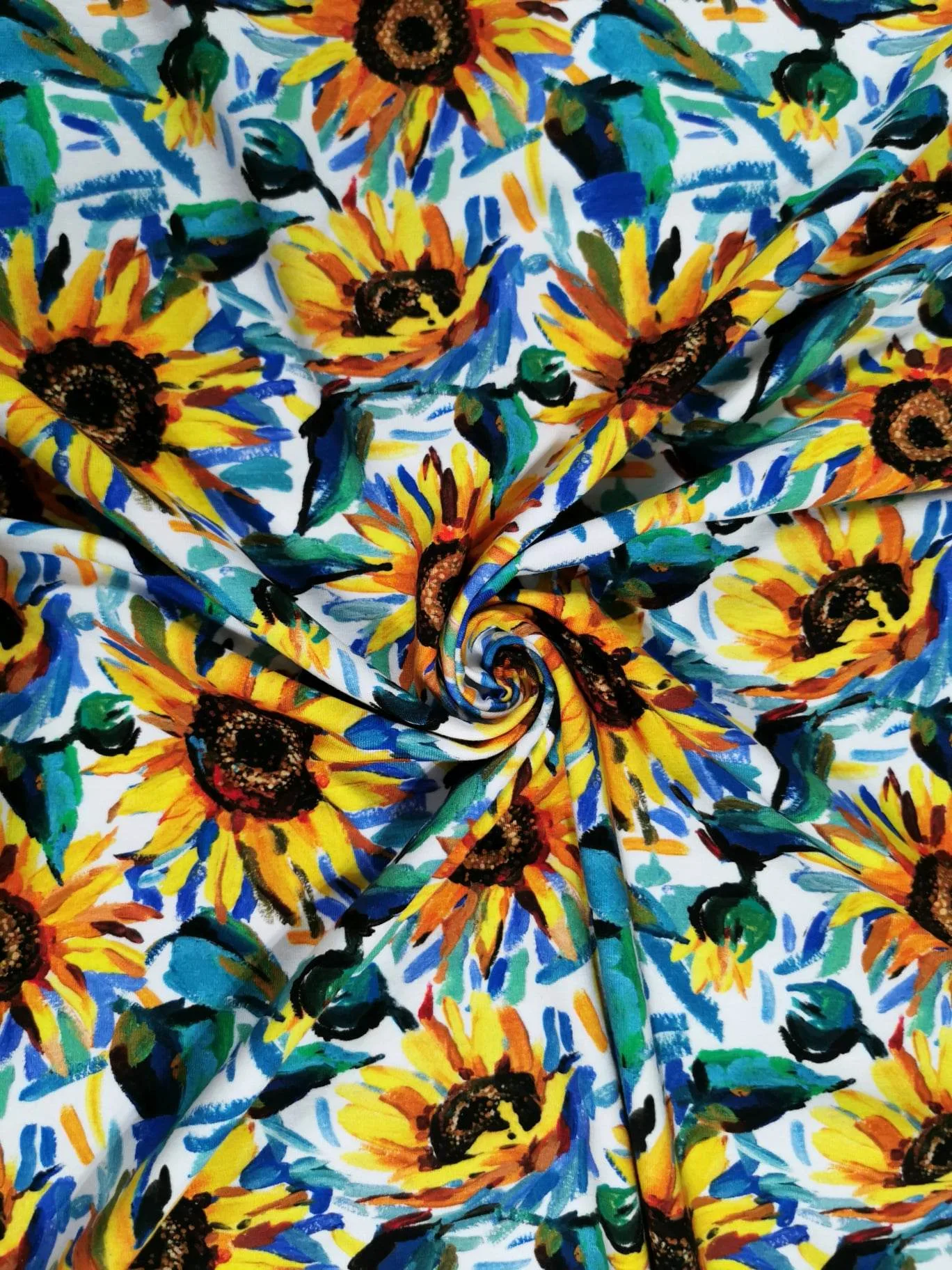 Irresistible Bamboo Jersey Summer Sunflower Fabric £16.50pm (With Wholesale Pricing) 21 Bamboo Jersey Summer Sunflower Fabric