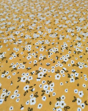 Yellow Ditsy Floral Bamboo Jersey £16.50pm