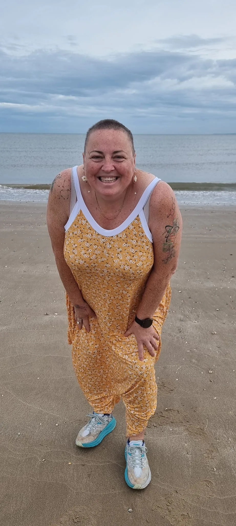 Yellow Ditsy Floral design on stretch super soft bamboo lycra jersey fabric for sewing your own clothes.