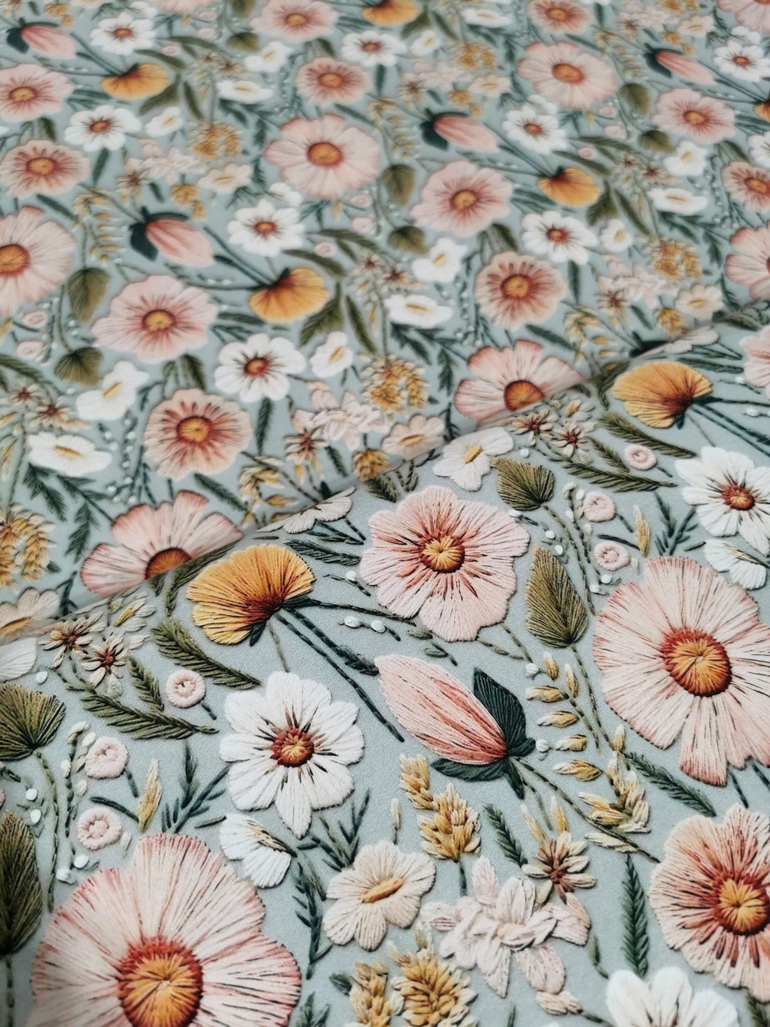 High quality Floral French Terry Stretch Fabric