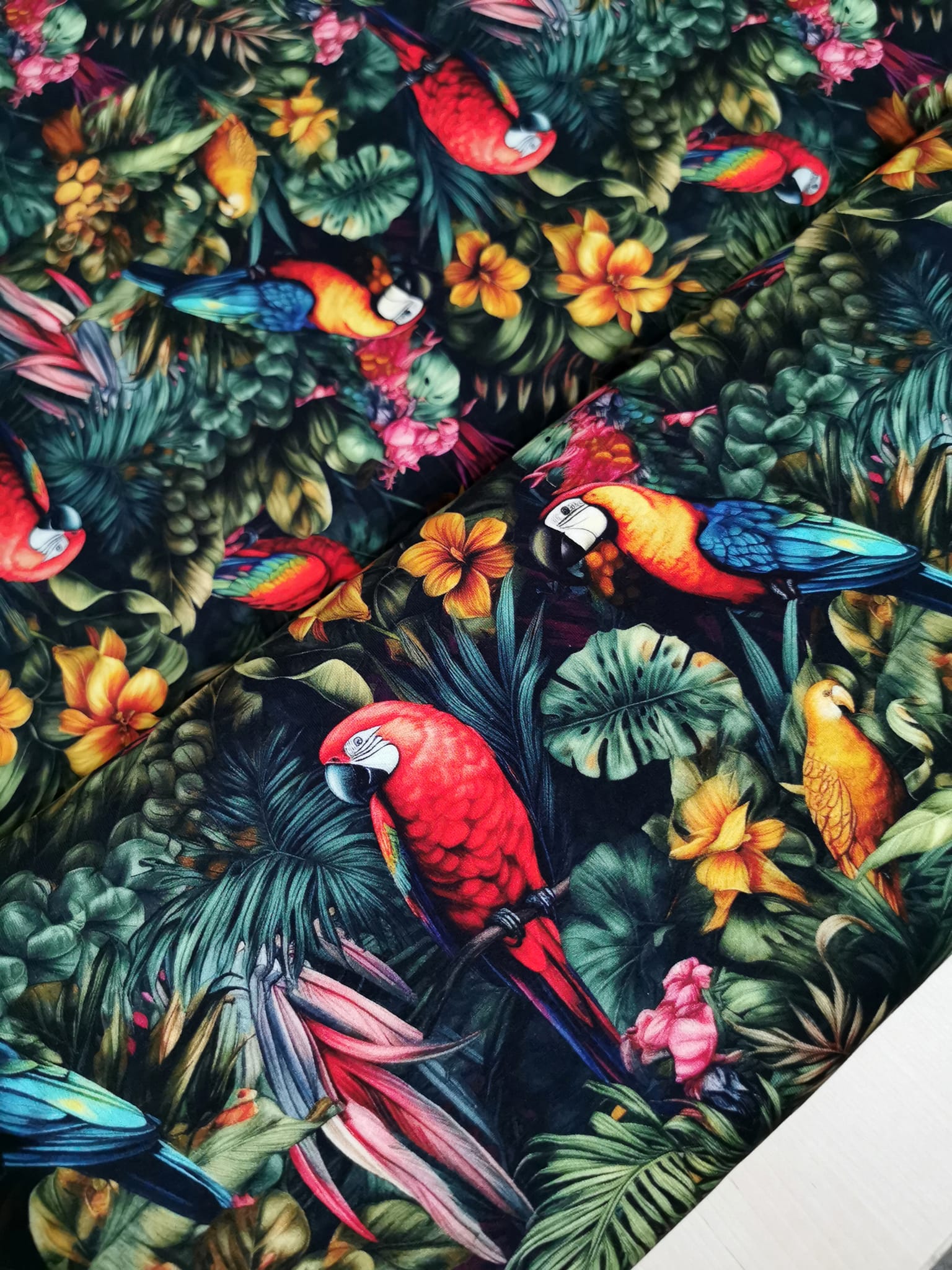 vibrant parrot Jersey Stretch Fabric