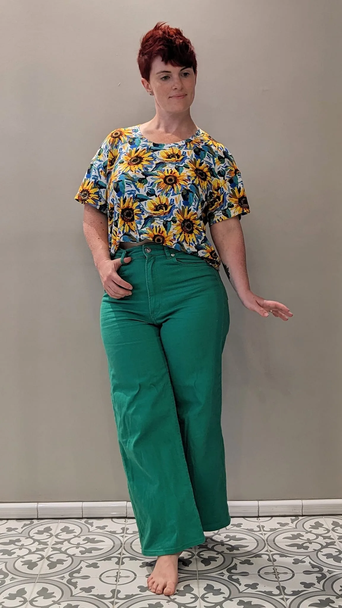 Irresistible Bamboo Jersey Summer Sunflower Fabric £16.50pm (With Wholesale Pricing) 24 Bamboo Jersey Summer Sunflower Fabric