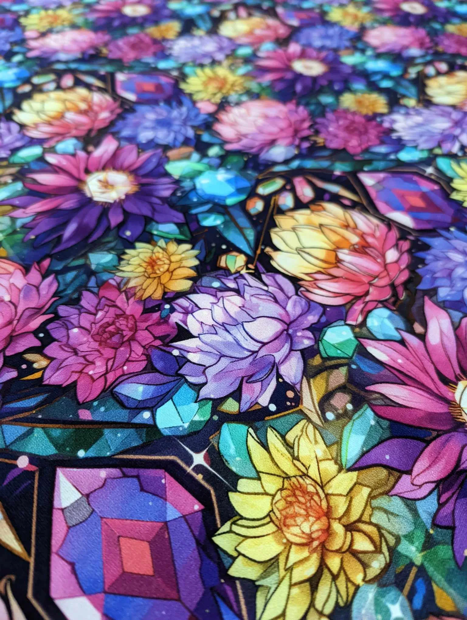 Gem Floral Cotton Lycra Jersey Stretch Knit Fabric