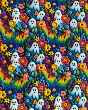 Ghosts Cotton Lycra Jersey Fabric £16.50pm