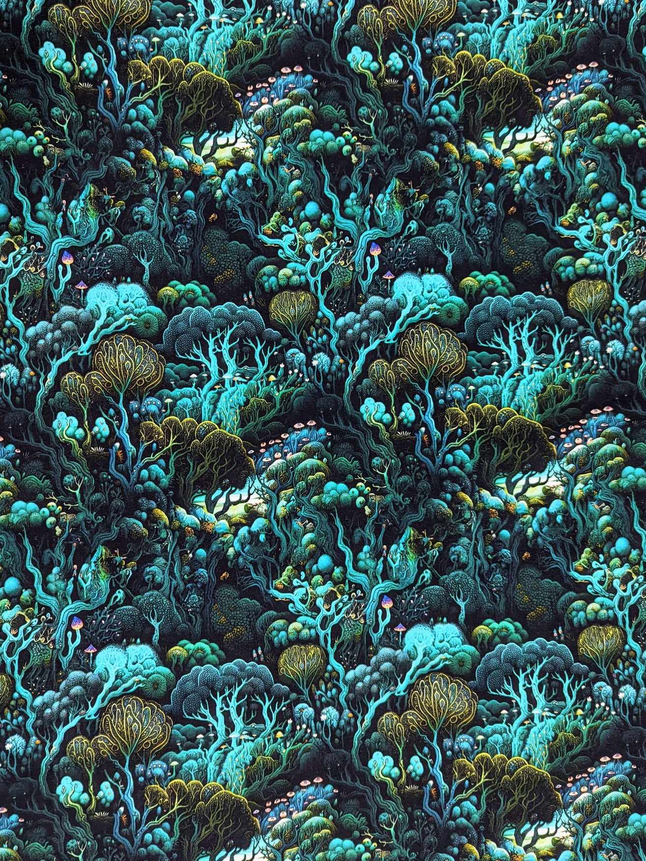 Green Forest French Terry Stretch Knit Fabric