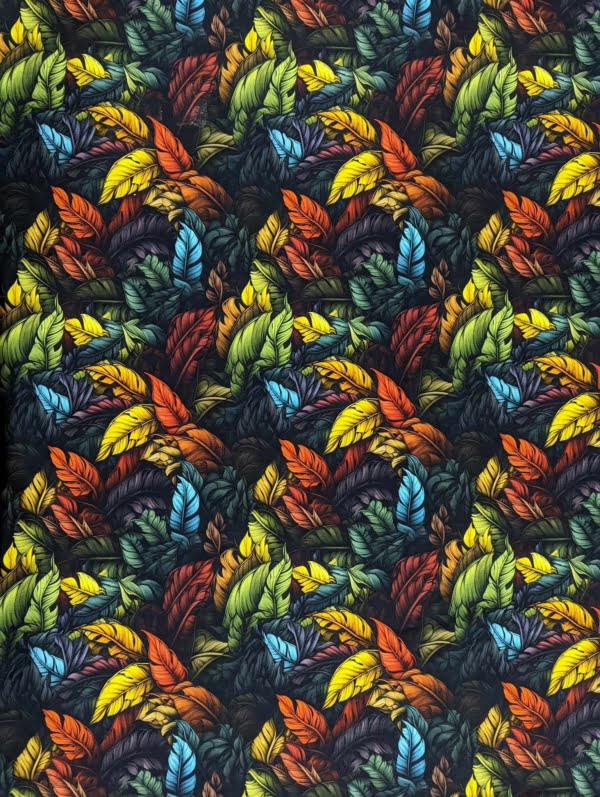Leaf French Terry Stretch Knit Fabric