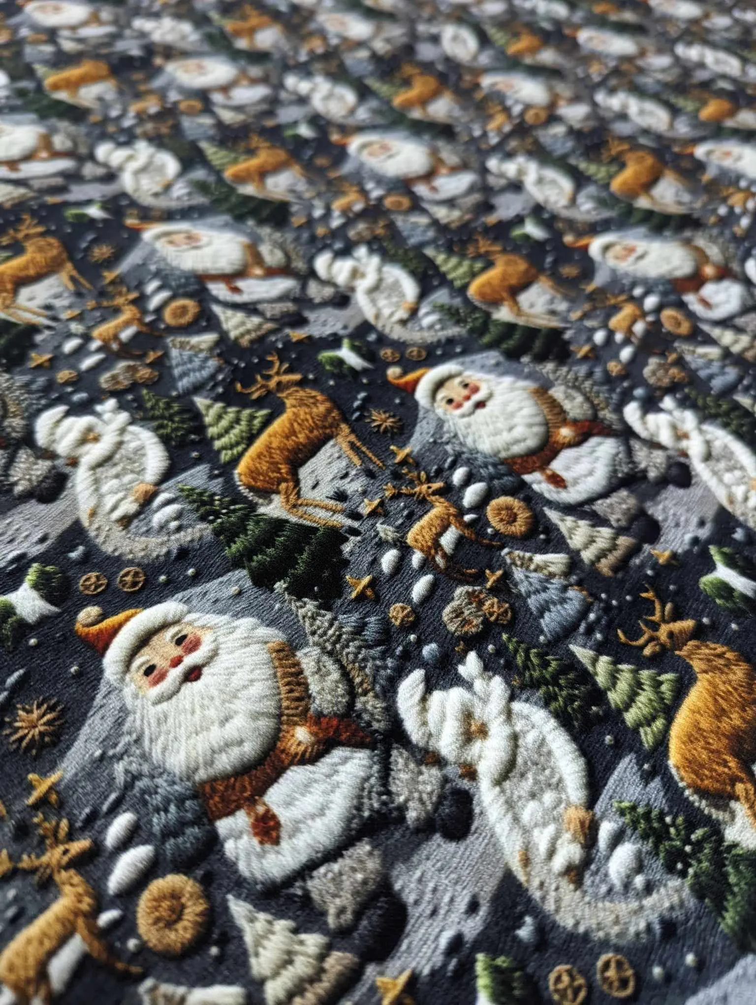 Christmas French Terry Fabric Stretch Knit Material
