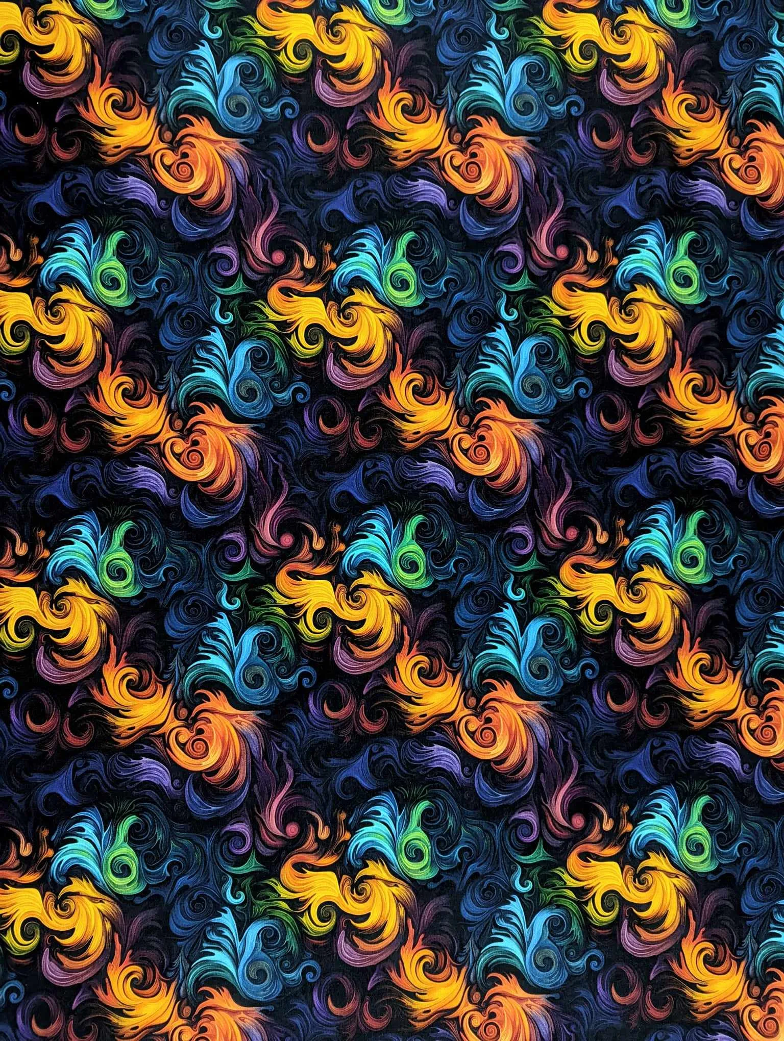 Curl Swirl Cotton Lycra Jersey Fabric