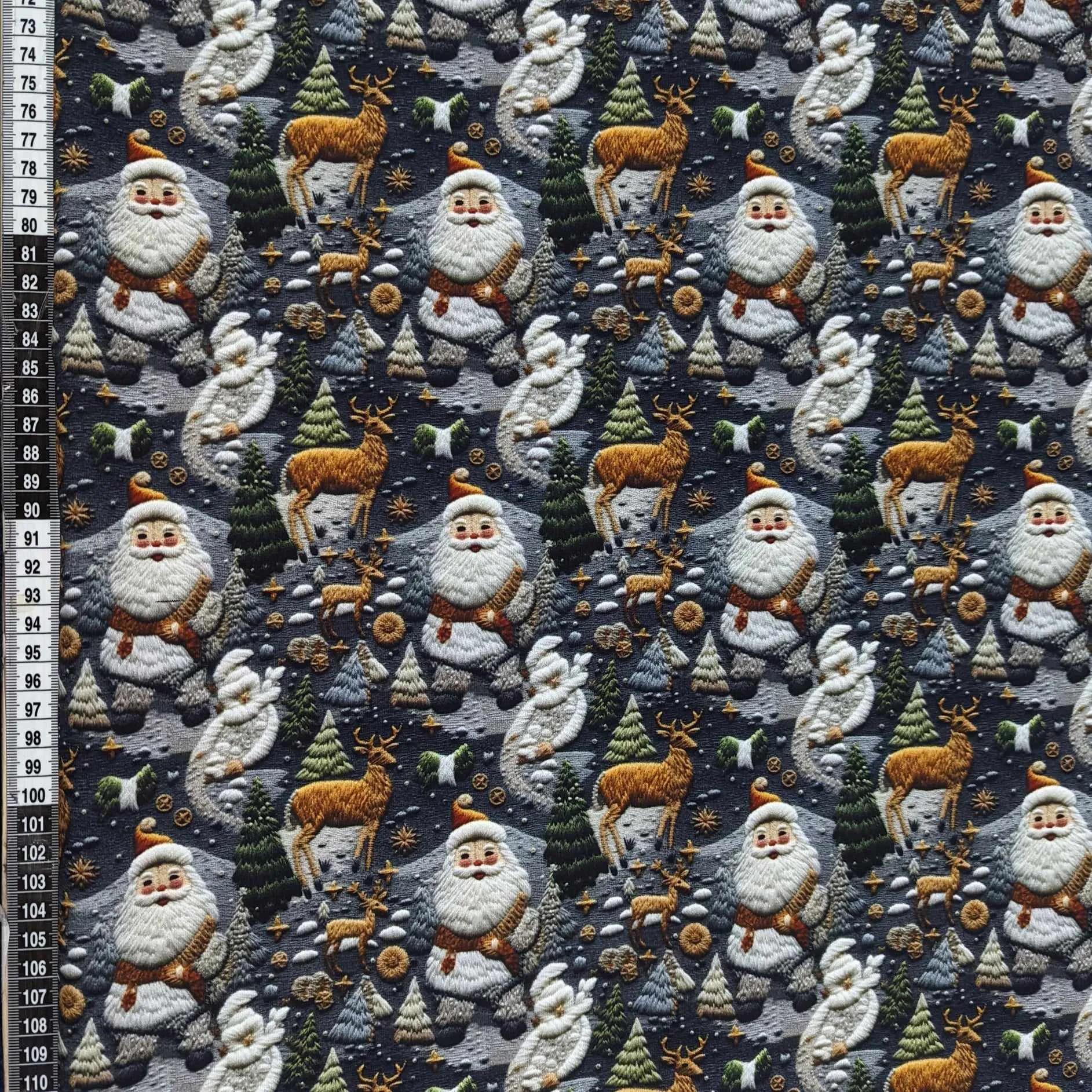 Christmas French Terry Fabric Stretch Knit Material