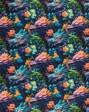Dragon Cotton Lycra Jersey Fabric £16.50pm