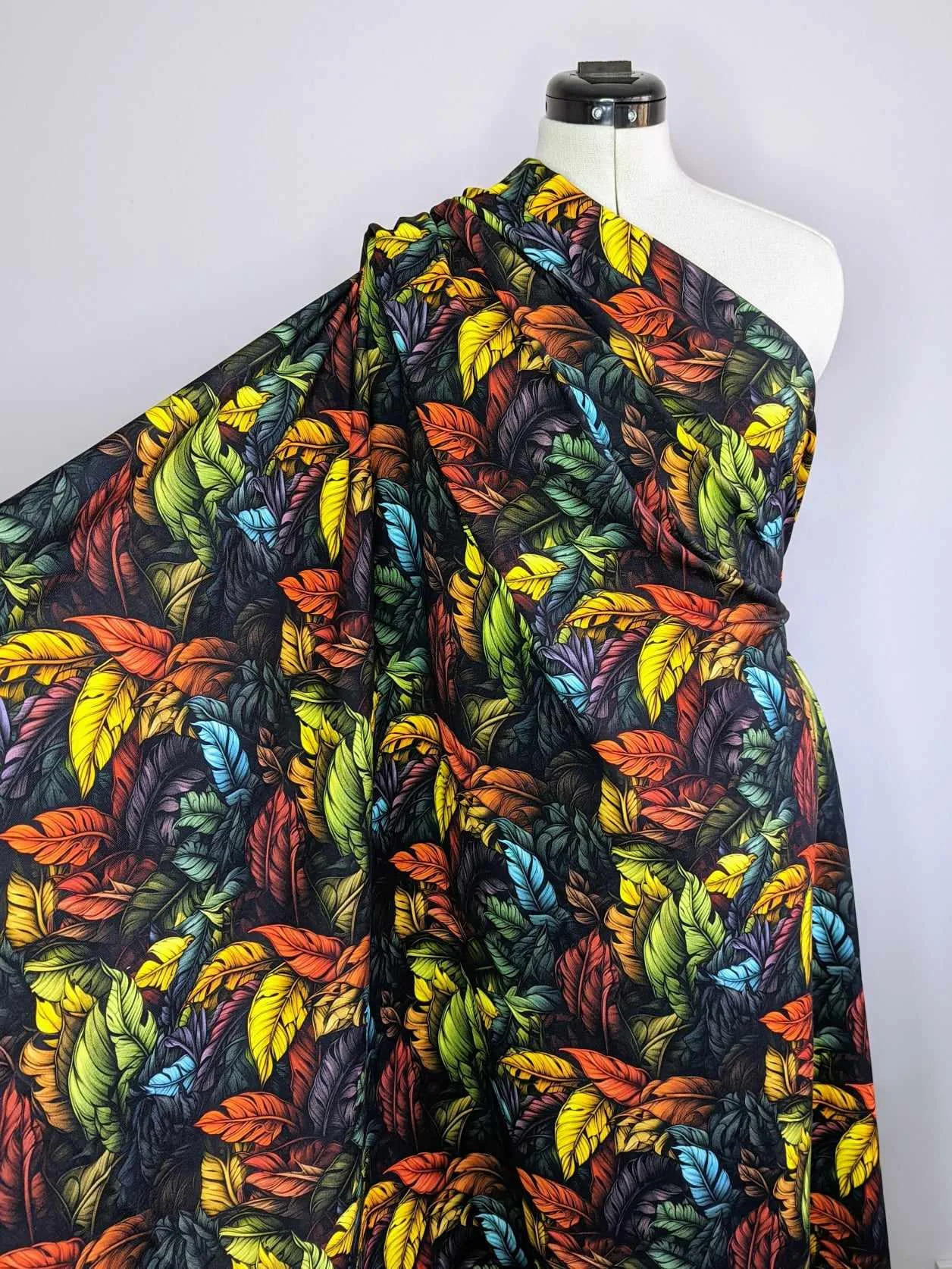 Leaf French Terry Stretch Knit Fabric