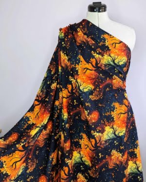 Autumn Trees French Terry Fabric £16.50pm