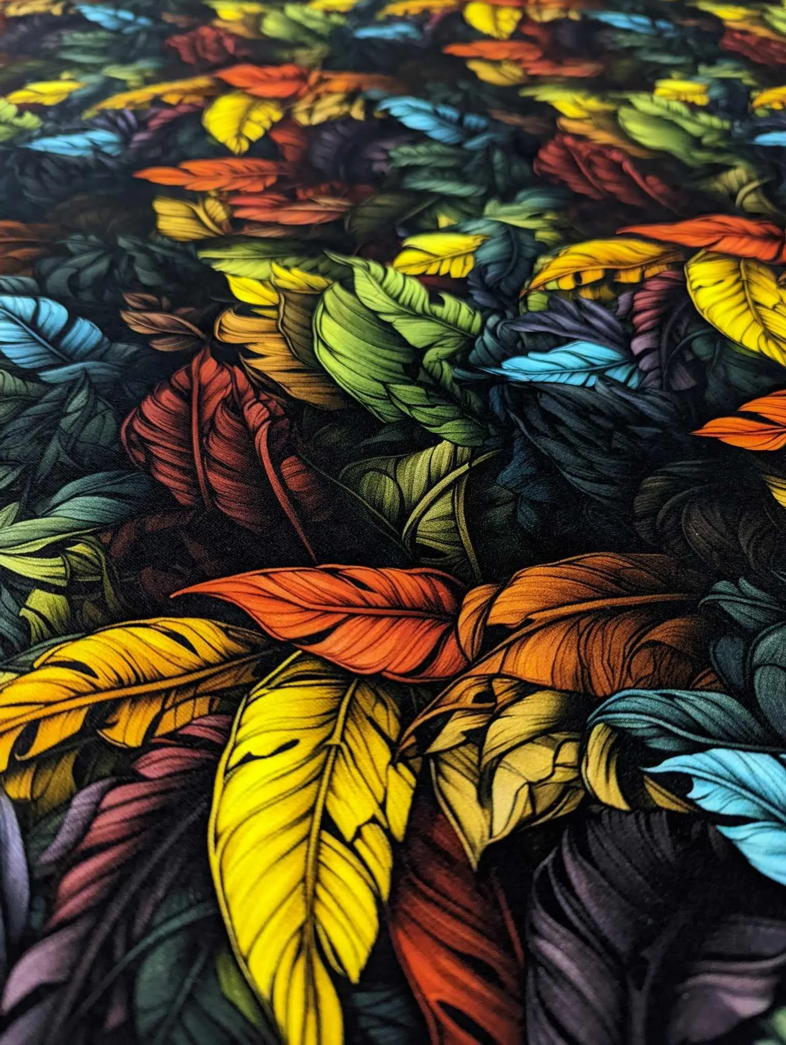 Leaf French Terry Stretch Knit Fabric