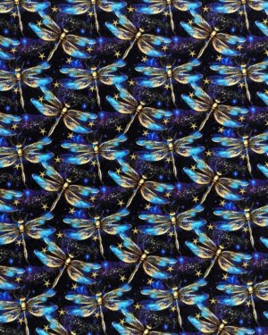 Cotton Lycra Jersey Fabric Vibrant Dragonfly £16.50pm