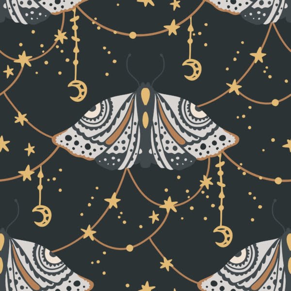 PREORDER Witchy Moths Jersey Fabric Due May 2024 £16.50pm 4