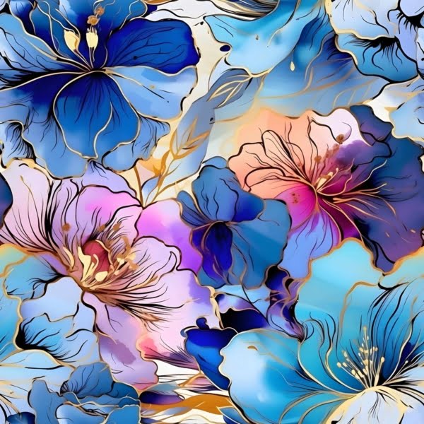 PREORDER Floral Watercolour Jersey Fabric Due May 2024 £16.50pm 4
