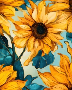 PREORDER Gilded Sunflower Jersey Fabric Due May 2024 £16.50pm