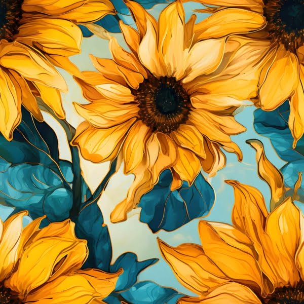 PREORDER Gilded Sunflower Jersey Fabric Due May 2024 £16.50pm 4