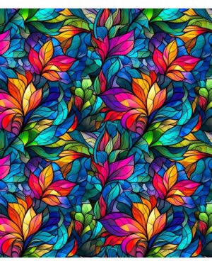 PREORDER Stained Glass Leaf Jersey Fabric Due May 2024 £16.50pm