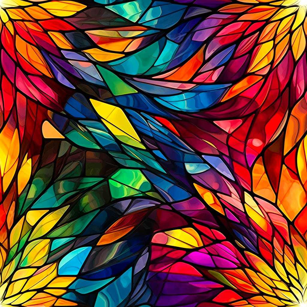 PREORDER Stained Glass Leaf Jersey Fabric Due May 2024 £16.50pm 2