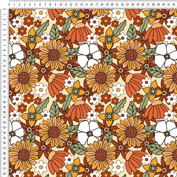 PREORDER Retro Flowers Jersey Fabric Due May 2024 £16.50pm 8