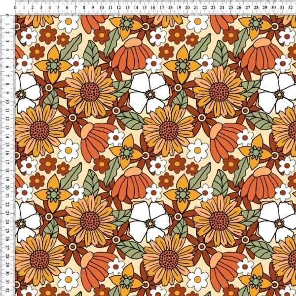 Retro Flowers Jersey Fabric £16.50pm - Image 6