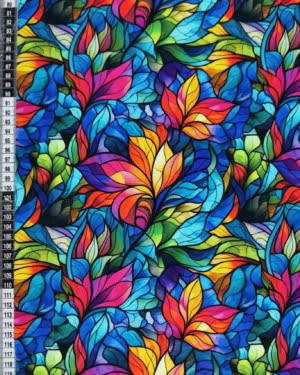 PREORDER Stained Glass Leaf Jersey Fabric Due July 2024 £16.50pm
